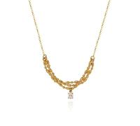 crayfomo Gold-plated Shattered Zircon Necklace Light Luxury Flash Diamond Multi-layer Winding Pendant Niche Design Light Luxury Clavicle Chain