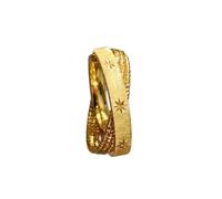 crayfomo Golden Double-Loop Ring Adjustable Size Carved Into The Shape Of A Shooting Star,Simple And Elegant Style Suitable For Women Gift for Her