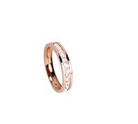 crayfomo Golden Ring Ladies Stainless Steel, Double-Row Diamond-Encrusted Couple Ring, All Over the Sky Star Design.