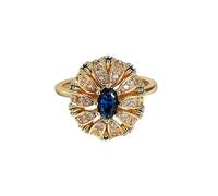 crayfomo Golden Vintage Gemstone Diamond Ring A Luxurious, Eye-Catching Focal Point for Your Fingertips A Surprise Birthday Gift for Your Girlfriend or Wife