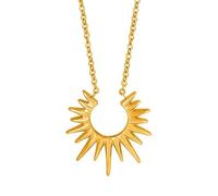 crayfomo Half ring pointed solar titanium steel lock chain, simple matte gold neck chain, niche atmosphere jewelry, suitable for commuting women, minimalist enthusiasts, daily dressing gift givers