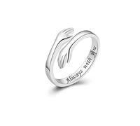 crayfomo Hug Rings for Women and Men, Stainless Steel Adjustable Hugging Hope Ring, Hug from Heaven Ring - A Heartfelt Token for Loved Ones, Friends and Yourself