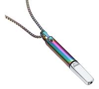 crayfomo Light Luxury Titanium Steel Necklace, Fashionable Colorful Versatile Necklace Accessory, Unique Whistle Contour Chain, Suitable for Men and Women Pursuing Fashion