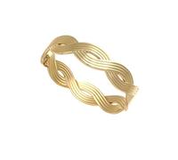 crayfomo Luxury Braided Wave Bangle, Gold Tone Textured Open Cuff Bracelet,Suitable for Dating, Parties, and Gift Giving