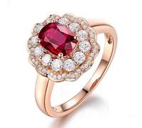crayfomo Luxury-Style Red Gemstone Diamond Ring Vintage Elegance Dinner Party Birthday Gathering High Society Gift For Women