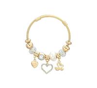 crayfomo Multi Pendant Beaded Zinc Alloy Open Bracelet, Love Swan Illusion Diamond Bead Bracelet, Sweet Atmosphere Jewelry, and Holiday Gift givers