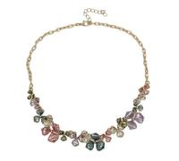 crayfomo Multicoloured Petal-Shaped Gold Necklace Lightly Luxurious Versatile Neck Artistry A Heart-Fluttering Birthday Gift for Girlfriends or Wife