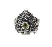 crayfomo Mysterious Poison Rings, Green Gem Statement Band Rings, Gothic Vintage Rings Adjustable for Everyday, Events, and Gifting