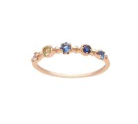 crayfomo Personalize Colored Zirconia Thin Stackable Ring Women's Adjustable Rainbow Eternity Ring Jewelry Birthstones Gift for Friends