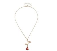 crayfomo Red Rose Alloy Necklace Minimalist Design Vintage Elegant A Heartfelt Birthday Gift for your Girlfriend or best friend