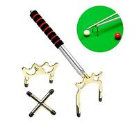 crayfomo Retractable Billiards Cue Stick Bridge, Snooker Pool Cue Bridge with 3 Pieces Removable Brass Bridge Head, Pool Cue Holder Snooker Accessories Pool Table Accessory