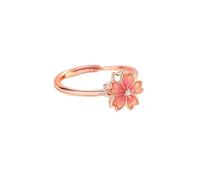 crayfomo Rotatable Peach Blossom Ring, Light Luxury Niche Jewelry, Hypoallergenic Adjustable Gift for Girlfriend