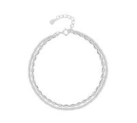 crayfomo S925 Sterling Silver Starry Sky Double Layered Bracelet, Specially Designed for Women, With High-End Texture, Suitable for Daily Wear and Gift Giving as a Light Luxury Accessory