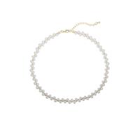 crayfomo Scattered Beaded Copper Pearl Neck Chain, Gentle Fine Beaded Short Clavicle Chain, French Simple Atmosphere Jewelry, Suitable for Commuting Women,Date Gift givers