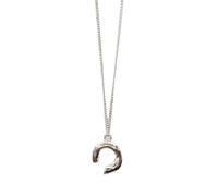 crayfomo Silver Irregular Open Circle Pendant Necklace, 70cm Long Thin Cable Chain Minimalist Layering Necklaces, Modern Simple Geometric Statement Neck Jewelry for Daily Outfits