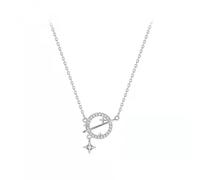 crayfomo Silver Planet Star Saturn Necklace Rhinestone Minimalist Space Hollow Circle Geometric Pendant Choker Necklaces Fashion Jewelryfts