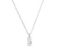 crayfomo Texture Square Clavicle Chain,Double Sided Butterfly Necklace,Enamel Drop Glazed Flower Necklace,Brushed Three-dimensional Jewelry,Ear Accessories For Women's Sweet Costumes