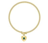 crayfomo Tone Interlocking | Sunburst Heart | Single Pearl | Love Heart Pendant Necklace for Women 18 K Gold Chain Necklace Jewelry