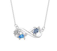crayfomo Turtle Necklace for Women Mom Sea Turtle Pendant Infinity Necklaces Blue Opal Tortoise Ocean Wave Jewelry Holiday Gifts for Woman