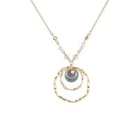 crayfomo Twisted Circle Pendant Necklace Circular Drip Oil Multi layer Circle Zircon Crystal Necklace Layered Circle Pendant Necklace Suitable for Vacations, Parties, Festivals and Daily Life