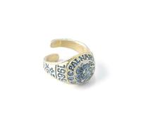 crayfomo Vintage Astronomy Ring with Lunar Surface Design & 1969 Engraving - Adjustable Moon Phase Inspired Metal Band (Size 11, 0.35oz)