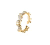 crayfomo Women's Gold-Tone Crystal Butterfly Open Ring,Statement Rings with Cubic Zirconia for Women Adjustable Open Rings