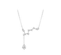 crayfomo Women's Silver Big Dipper Cubic Zirconia Necklace, Star Y-shaped Clavicle Chain, Gift for Birthday & Valentine's Day, Daily Wear
