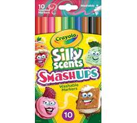 Crayola 10 Ct Silly Scents Smash Ups, Slim Washable Markers