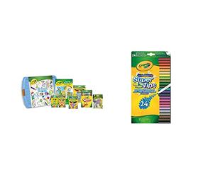 CRAYOLA 11235 Colour and Create Tub Multi & SuperTips Washable Felt Tip Colouring Pens (Pack of 24)