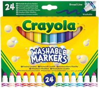 CRAYOLA 24 Washable Fine Tip Assorted School Leisure Marker Pens, Coloured...