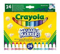 Crayola-24 Washable Markers Maxi Tip Assorted Colours for School and Leisure Time 58-6570