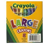 Crayola 520080 Large Crayons, Tuck Box, 8 Colors/Box