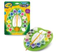 CRAYOLA 54-1066 Children's Washable Paint Set with Brush, Assorted Colours, Set of 12 Colours, 1 Palette, 1 Brush, Resealable and Refillable Tempera Jars