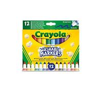 CRAYOLA 58-8340 12 Washable Fibre-Tip Pens with Maxi Tip Made of Highly Durable Fibres, Multicoloured, One Size