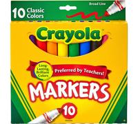 Crayola 587722 Non-Washable Markers Broad Point Classic Colors 10/Set