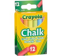 CRAYOLA Anti-Dust Coloured Chalk - Assorted Colours (Pack of 12) | Smooth