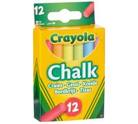 CRAYOLA Anti-Dust Coloured Chalk - Assorted Colours (Pack of 12) | Smooth Texture Makes Writing & Drawing on Blackboards Easy!