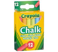 CRAYOLA Anti-Dust Coloured Chalk - Assorted Colours (Pack of 12) | Smooth Texture Makes Writing & Drawing on Blackboards Easy!