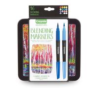 Crayola Blending Marker Kit with Decorative Case 14 Vibrant Colors & 2 Colorless Blending Markers