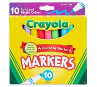 CRAYOLA Broad Line Markers, Assorted Colors 10-Count