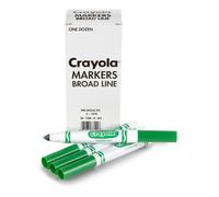 Crayola Broad Line Markers - Green (12ct) Markers for Kids Bulk School Supplies for Teachers Nontoxic Marker Refill with Reusable Box