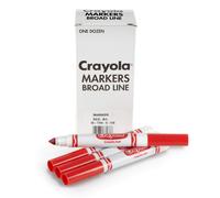 Crayola Broad Line Markers - Red (12ct) Markers for Kids Bulk School Supplies for Teachers Nontoxic Marker Refill with Reusable Box