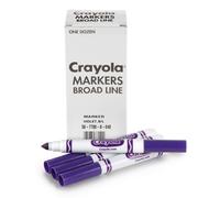 Crayola Broad Line Markers - Violet (12ct) Markers for Kids Bulk School Supplies for Teachers Nontoxic Marker Refill with Reusable Box