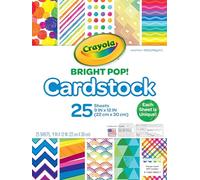 CRAYOLA Cardstock (25 Sheets) | Including 25 9x12-inch Sheets of Unique Patterned Cardstock | Ideal Inspiration for Every Art Project!