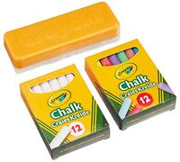 Crayola Chalk and Duster Set of 24 Multicoloured Chalk Sticks and Eraser