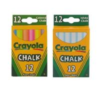 Crayola Chalk White & Colored 12-Pack (1 Pack of White & 1 Pack of Colored)