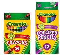 Crayola Classic Bundle: 2 Items - Crayons (24 Count), Colored Pencils (12 Count)