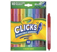 Crayola Washable Markers with Retractable Tips, Clicks, School Supplies, Art Markers, 10 Count
