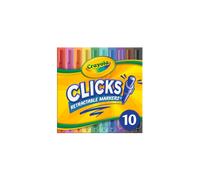 Crayola Clicks Retractable Tip Markers (10ct) Washable Art Marker Set Coloring Markers for Kids Gifts for Boys & Girls 3+