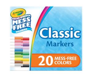 CRAYOLA Color Wonder Marker Set, 20 Mess Free Broad Line Markers for Kids & Toddlers 3+